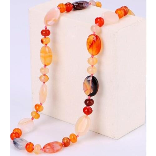 Agate Chain Necklace Natural Stone Power Crystal Women Jewelry Bead Bts Accessories Boho Bikini Bulldog Choker Choker