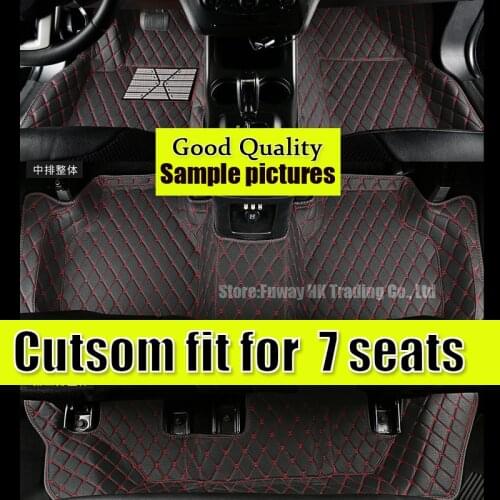 Car floor mats Custom for ford explorer edge 7 seats 06-20 for dodge journey 09-17 7 seats leather waterproof leather rug liners