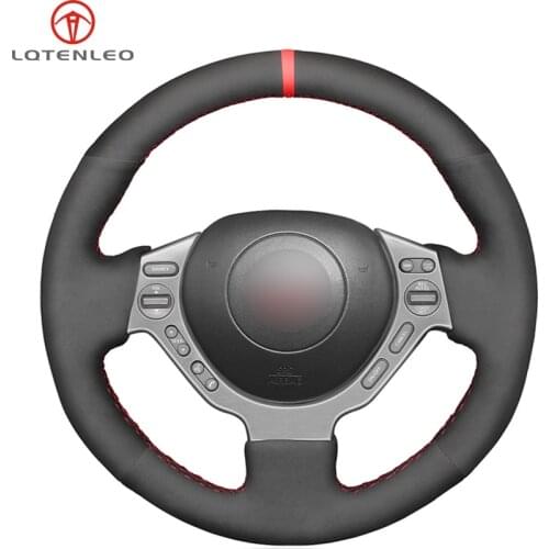 LQTENLEO Black Suede Hand Car Steering Wheel Cover For Nissan GTR GT-R (Nismo) 2008 2009 2010 2011 2012 2013 2014 2015 2016