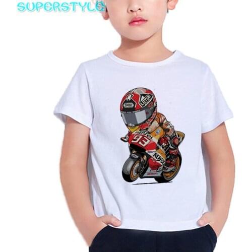Motorcycle Motocross Kids T Shirts Summer 2021 Boys Short Sleeve White Tee Tops Clothes Kids T-Shirt for Boys 1-9 Years,dHKP476