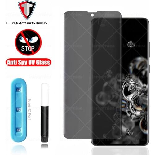For Galaxy S21 Ultra Privacy Screen Protector Anti Spy UV Tempered Glass For Samsung S20 FE S8 S9 S10 S21 Plus Note 20 Ultra 10