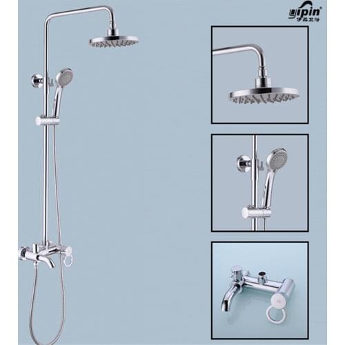 Bathroom Shower Set Brass Chrome Wall Mounted Shower Faucet Shower Head Water Saving Nozzle Aerator shower column