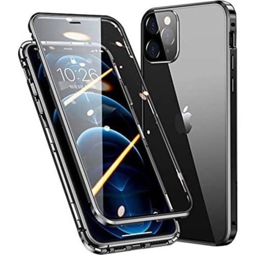 Zeallion For iPhone 12 11 Pro Max X XS XR 7 8 Plus Full Body Double Sided Glass Bumper Camera Lens Protection Magnetic Case
