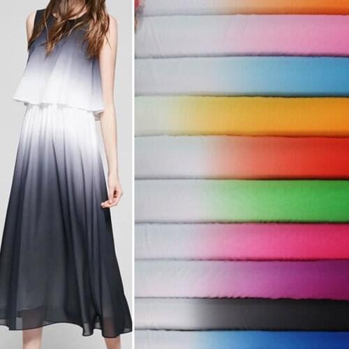 Ombre Chiffon 100D Soft Fabric Dancing Costume Womens Performance Dress Stage Wear Party Cloth