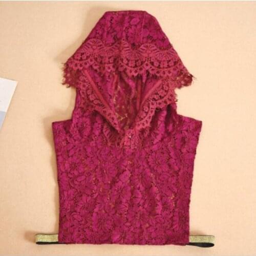 Elegant lace False Collar Models Wild Men Women Hat Collar Lace Embroidered Decorative Shirt False Collar