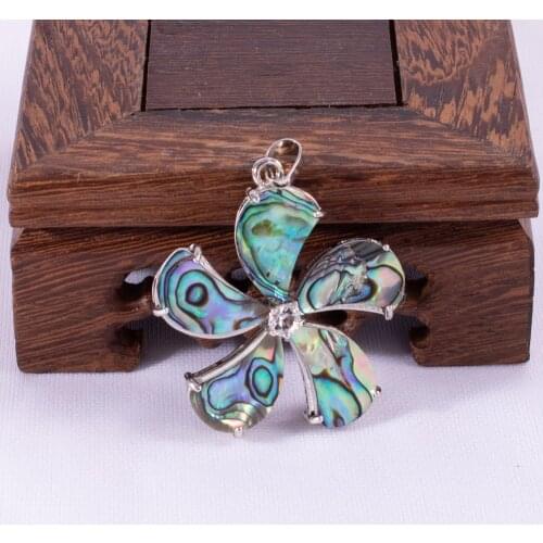 Fubaoying Sweater Chain Long Necklace Dress Charms Natural Abalone Shell For Jewelry Making Diy