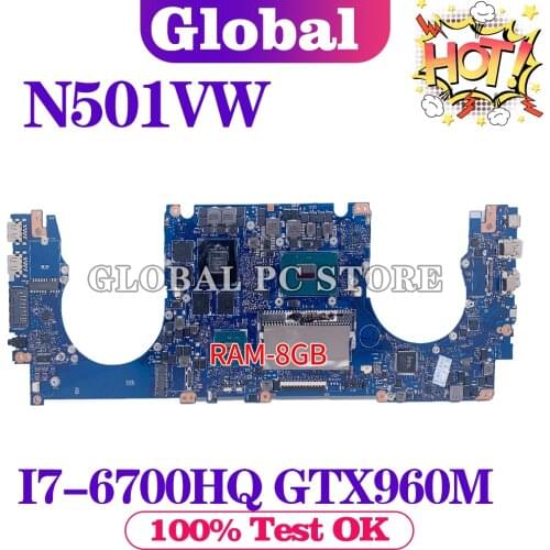 G501V for ASUS N501VW G501VW G60V UX501V UX501VW laptop motherboard N501V mainboard test OK I7-6700HQ cpu 8GB-RAM GTX960M/4G