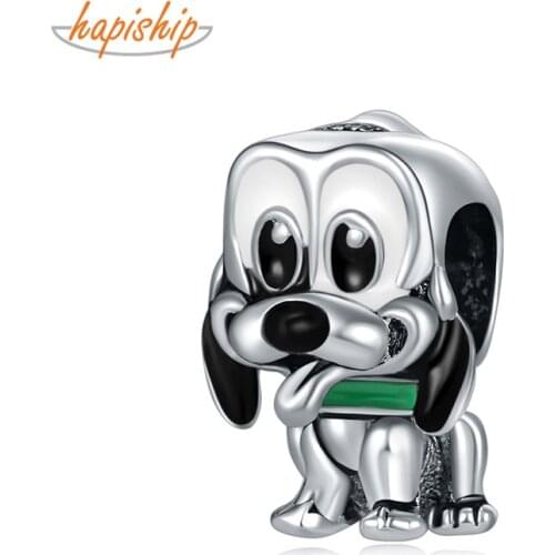 Hapiship 2020 Original Daisy New Fashion Sweet Cute Dog Charm Beads Fit Charm Bracelet Female DIY Jewelry Making CZ038