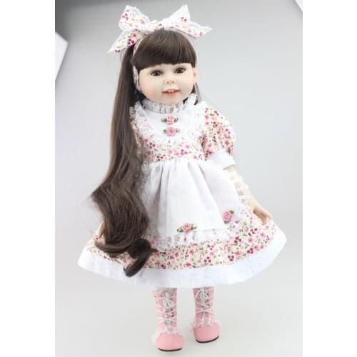 Pretty girl bebe reborn Doll 18 inch American baby Doll full vinyl body Kids play house toys Birthday Gift