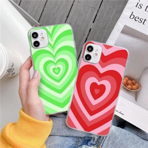 Sage green latte heart iPhone case For iPhone 11 12 Pro XS MAX XR X 7 8 6Plus SE 2021 Candy Soft Silicone Phone Cover Bag
