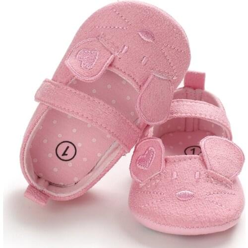 Infant Girl Shoes Breathable Cartoon Mouse Ear Design Anti-Slip Casual Sneakers Toddler Soft Soled First Walkers Shoes