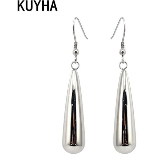 One Pair of Earrings Fashion Long Simple Drop Earrings Silver Color Dangle Earrings Jewelry Present for Women