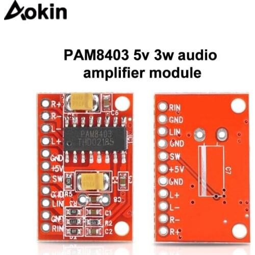 Ultra-Mini PAM8403 Digital Power Amplifier Board High-Power 3W+3W Dual Channel 90dB SNR Power Amplifier Board