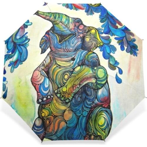 Tribal Pattern Elephant Personalized Custom Foldable Umbrella Male Female Cute Animal Elephant Automatic Women Rain Umbrella