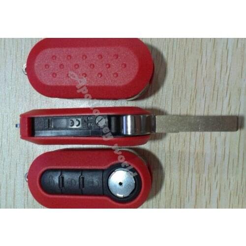 Red Color Replacement Folding Shell For Fiat 500 Palio Bravo Sheina Stilo Punto 3 Button Flip Remote Key Fob Case Blank 5PCS/lot