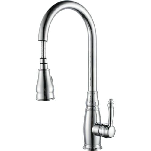 Free ship single Handle One Hole Chrome color pull out Kitchen faucet mixer tap deck mounted