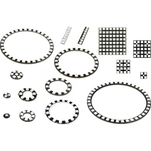 1pcs WS2812 RGB LED Ring 1Bit 8Bit 12Bit 16Bit 24Bit WS2812 5050 RGB LED + Integrated Drivers