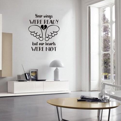 Your Wings were Ready But My Heart was Not Decal for Glass Block Art Mural Decoration Vinyl ov335