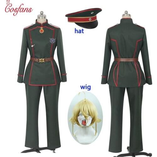 Saga of Tanya the Evil Tanya von Degurechaff women Cosplay Costume Stage Performence Clothes Halloween men costumes and wigs