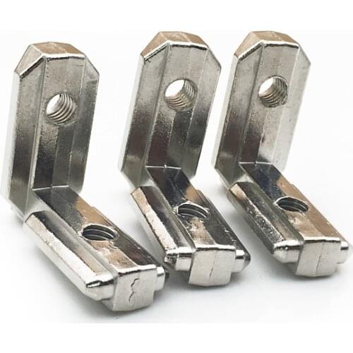 10pcs/lot 2020 L Shape Inner Corner Joint Bracket with Screw and Wrench for 2020 3030 4040 Aluminum Extrusion Profile