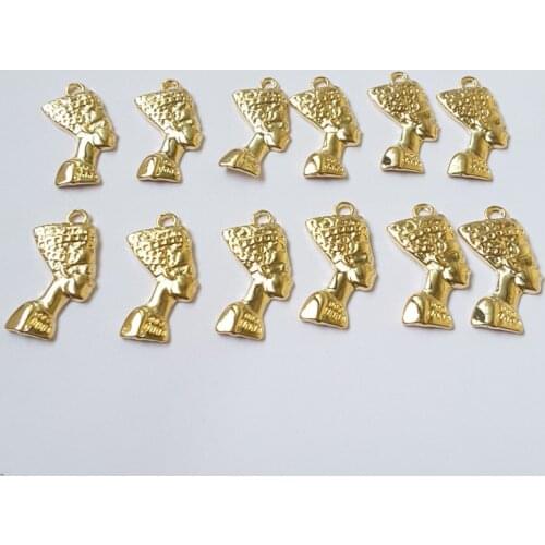 12pcs/Lot nefertiti egyptian necklace pendant charm factory direct manufacturing alloy ecofriendly jewelry DIY pendant wholesale