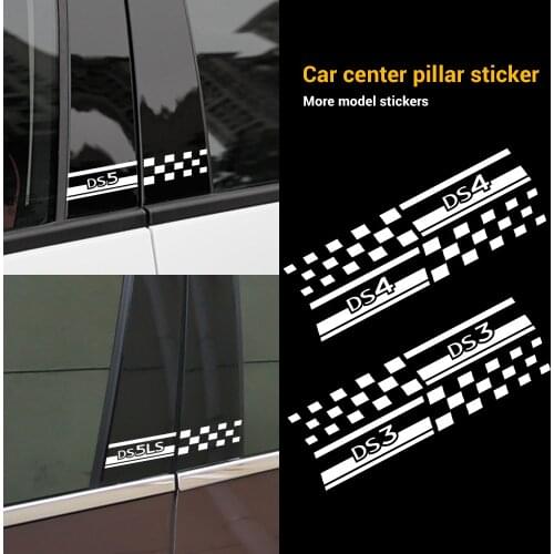 2PCS Car Window B Pillar Decoration Stickers for Citroen DS DS3 DS4 DS5 DS 5LS DS7 Window Center Pillar Body Reflective Decal