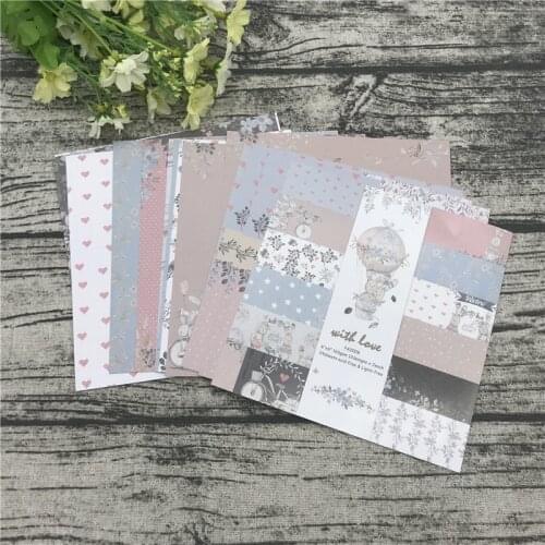 24 sheets 6"X6"the With Love Pattern Creative Scrapbooking paper pack handmade craft paper craft Background pad
