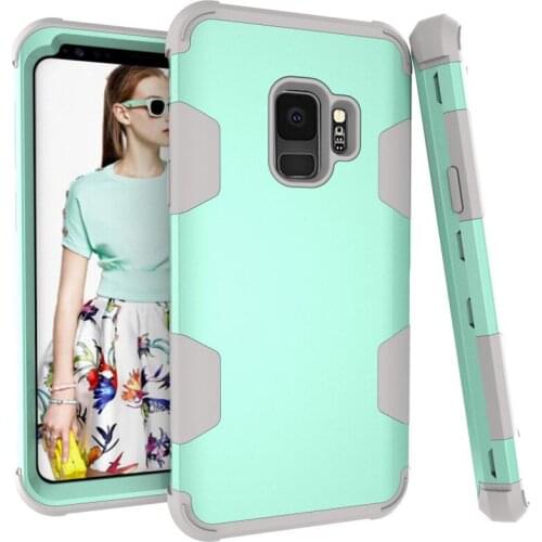 3-in-1 Dual Layer PC+Silicon Shock Resistant Phone Cases for Samsung Galaxy S9 G9600 5.8" Contrast color & Lifted Bezel Design