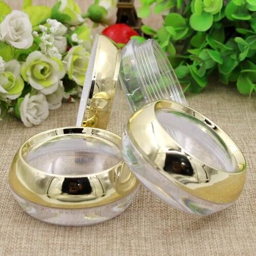 30pcs 50ml Acrylic Round Jar 50g Gold Acrylic Candy Container Clear Cosmetics Bottles Cream Jar Empty Capsule Bottle Botella