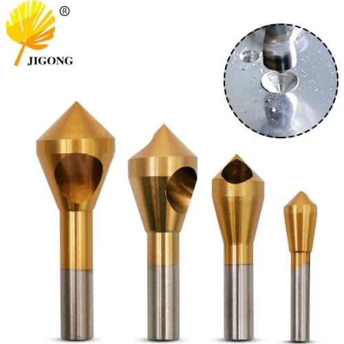 4pcs/set 2-5mm 5-10mm 10-15mm 15-20mm Titanium Coated Countersink & Deburring Center Drill Bits Expanding Step Chamfering