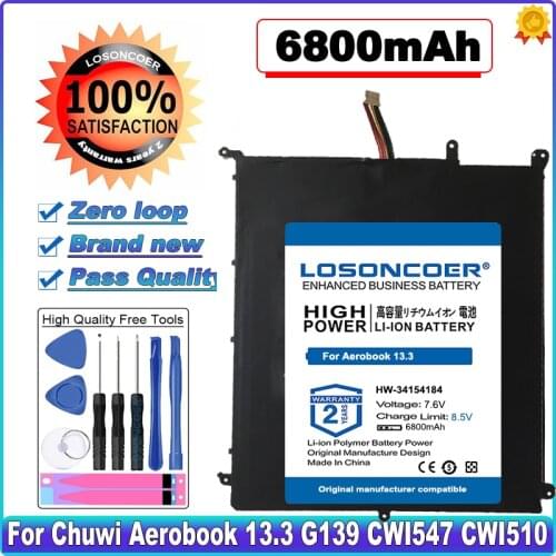 6800mAh HW-34154184 34154184P Laptop Battery For Chuwi Aerobook G139 CWI547 CWI510 Tablet PC free shipping and return ~In Stock
