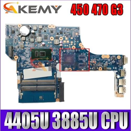 Akemy Pentium Processor 4405U 3885U For HP ProBook 450 470 G3 Motherboard Model:X63C DAX63CMB6D1 Mainboard 100% TESTED