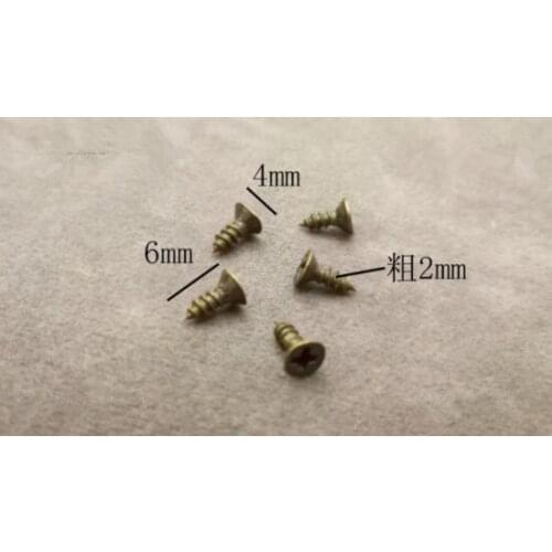 Hardware accessories 2*6 Self-tapping Small Screw Flat Head Cross Screw Large Flat Head Wood Screw Miniature Screw Copper