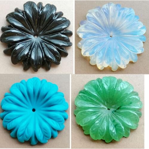 Aventurine Carnelian Howlite Opal Flower Pendant Bead WFH867