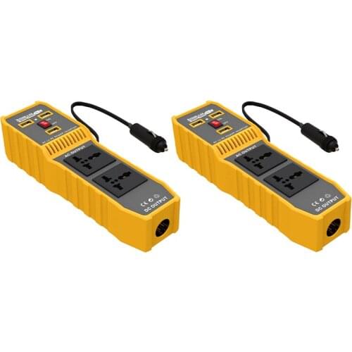 Car Inverter High Temperature Protection Fireproof 200W Intelligent 3 USB3.6A Fast Charging Dual Sockets