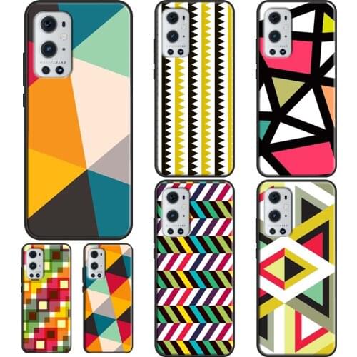 Geometric Stripy Triangle Pattern For OPPO Realme 6 7 8 Pro Q3 GT Neo C3 C11 C21 Case For OnePlus 9 Pro 7 8 Pro 8T 9R Nord