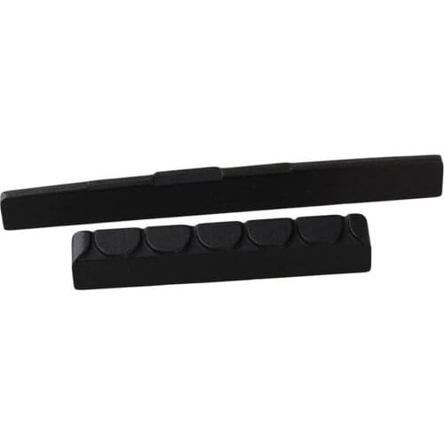 Black ebony bridge saddle and slot nut with for classical guitar