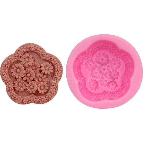 Flower daisy marguerite chrysanthemum Silicone Fondant Soap 3D Cake Mold Cupcake Candy Chocolate Decoration Baking Tool FQ1661