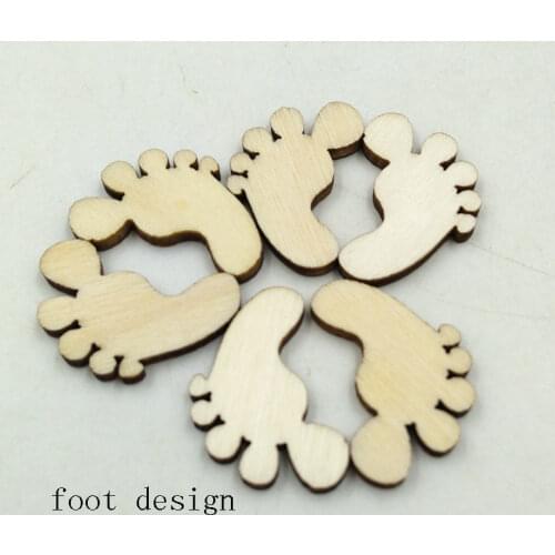 Wooden footprint confetti for Gift Craft Wedding Party favor baby shower Decoration DIY table crakers scatter sprinkles Wh