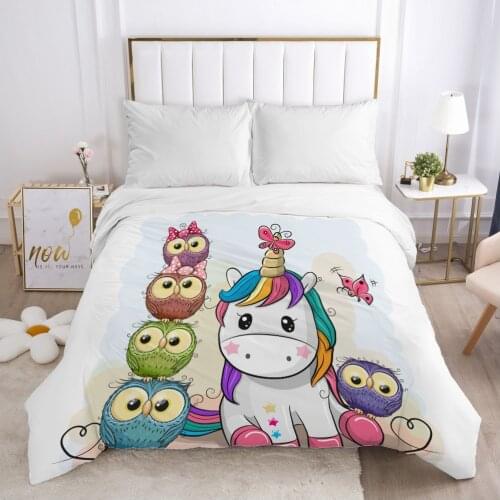 Cartoon Childrens Duvet cover Quilt/Blanket/Comfortable Case Bedding for kids baby boy girls 140x200 240x220 for Home Car Birds