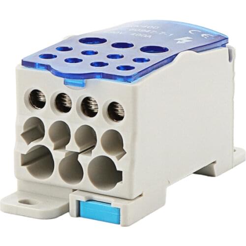 Din Rail Distribution Box Block One In Multiple Out UKK 400A Power Universal Electric Wire Connector Junction Box Terminal Block
