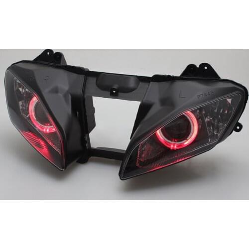 For Yamaha YZF R6 2006-2007 Headlight HID Projector Conversion Headlamp LED Red Angel Eyes Assembly Custom Lighting Accessories