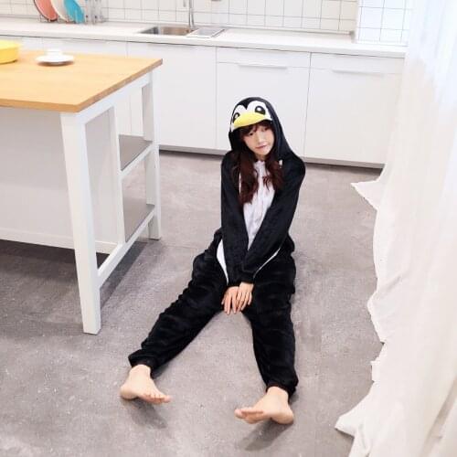 2020 New Adult Flannel Cosplay Costume Penguin Onesie Costumes For Unisex Create Dance Fancy Pajama Halloween Party