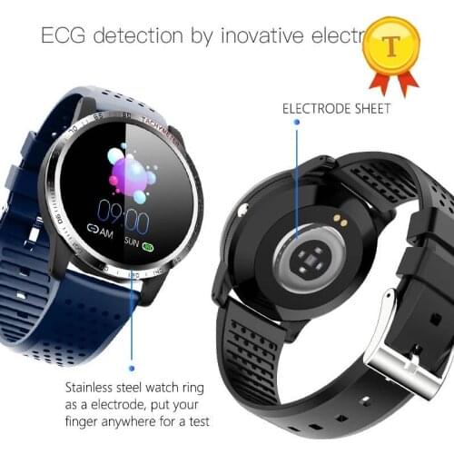 Hot sale bluetooth 4.0 round Smart Watch Men ECG PPG Heart Rate Blood Pressure Monitor IP67 Waterproof Smartwatch pk DT78 L5 L8