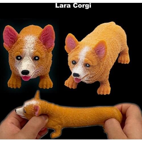Interesting Fidget Toy Adorable Anti-Anxiety Soft Simulation Corgi Animal Model for Daily Use