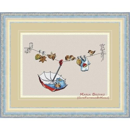 Gold Collection Embroidery Autumn Fun Counted Cross Stitch Sampler Kits with 100% Cotton Flosses & Free Shipping for Home Decor