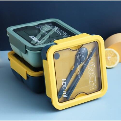 Lunch Box For Students And Office Workers With Tableware Can Be Heated By Microwave Oven