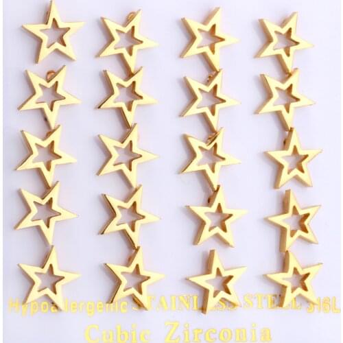 LUXUKISSKIDS 10pairs/lot Star Parttern Small Stud Earring Set -EA112001G