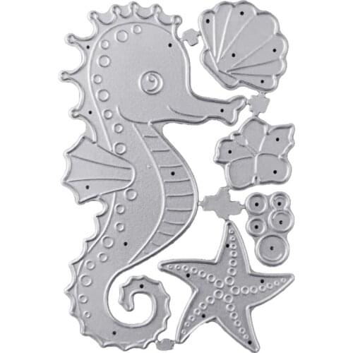 Seahorse Shell Starfish Metal Cutting Dies Stencil DIY Scrapbooking Album Paper Card Template Mold Embossing Craft Decoration