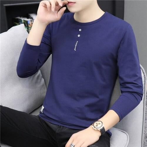 Belbello 2019 New long sleeves T-shirt Fall Mens Customized Long Sleeves Comfortable Pure cott Mens T-shirt with round collar